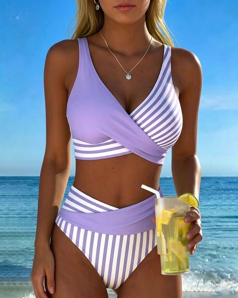 EVA™ | Bikinisæt med Stribet Tryk