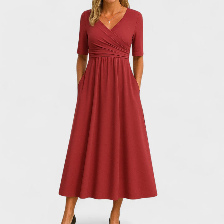 Joanna | Elegant Midi Kjole til Sommeren