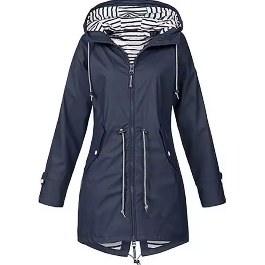 Aase | Parka med Stribet For og Snøre