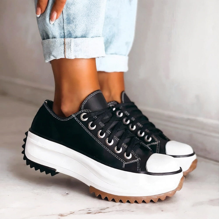 Christa | Dame Snørebånd Platform Casual Sneakers