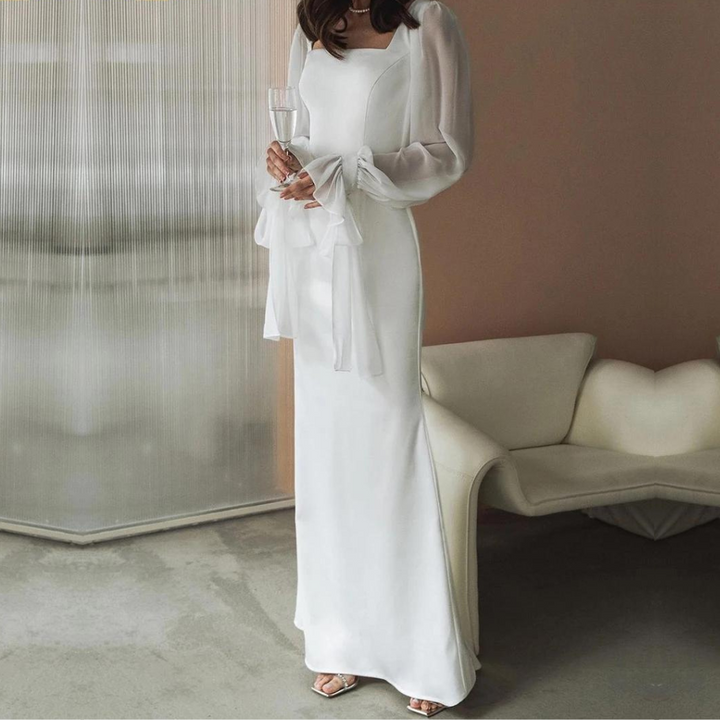 Kathrine | Elegant Maxikjole med Lange Ærmer