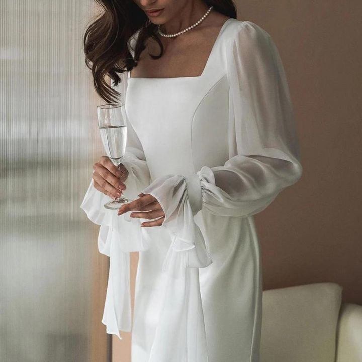 Kathrine | Elegant Maxikjole med Lange Ærmer