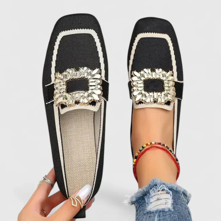 Elise | Dame Krystal Spænde Slip On Loafers