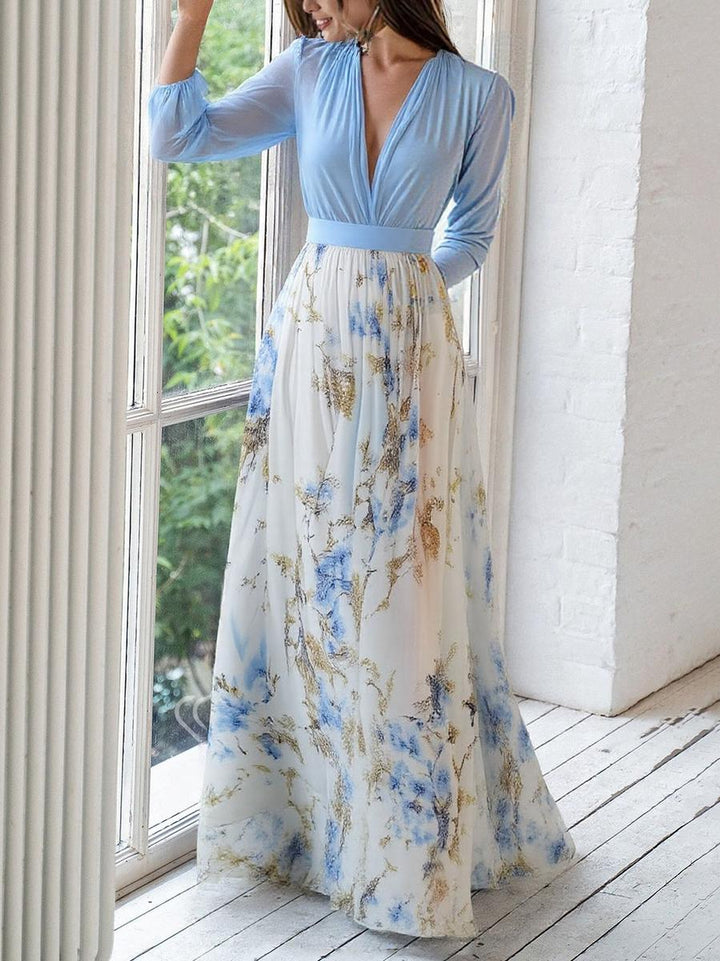Emilie | Dame Elegant Blomstret Maxi Kjole