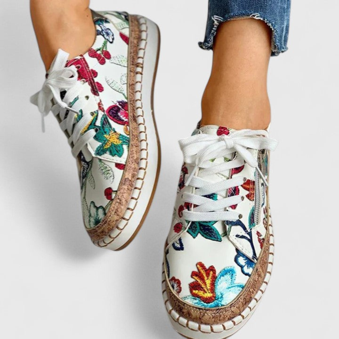 Jonna | Dame Blomster Platform Sneakers