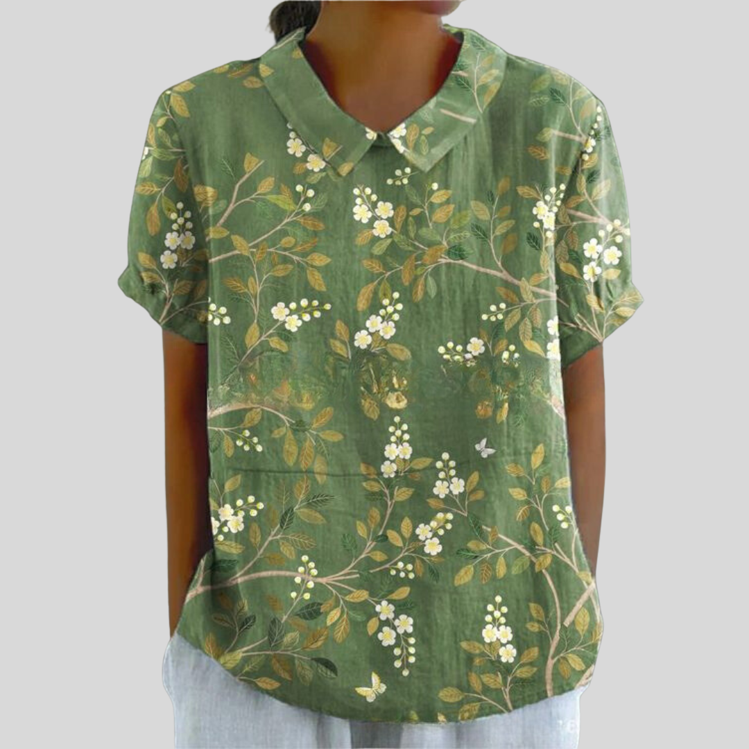 Celina | Dame Blomstret Print Krave Casual Top