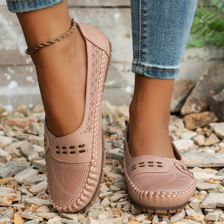 Benedikte | Dame Perforerede Komfort Slip On Loafers