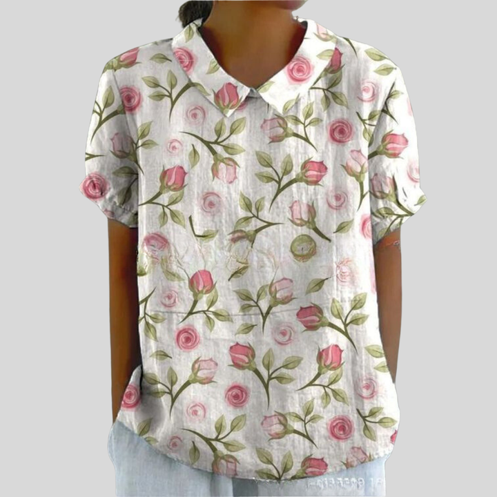 Celina | Dame Blomstret Print Krave Casual Top