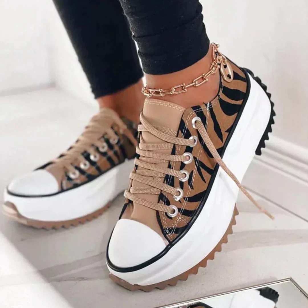 Christa | Dame Snørebånd Platform Casual Sneakers
