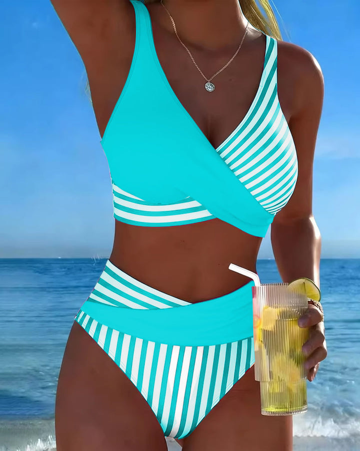 EVA™ | Bikinisæt med Stribet Tryk