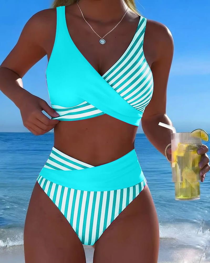 EVA™ | Bikinisæt med Stribet Tryk