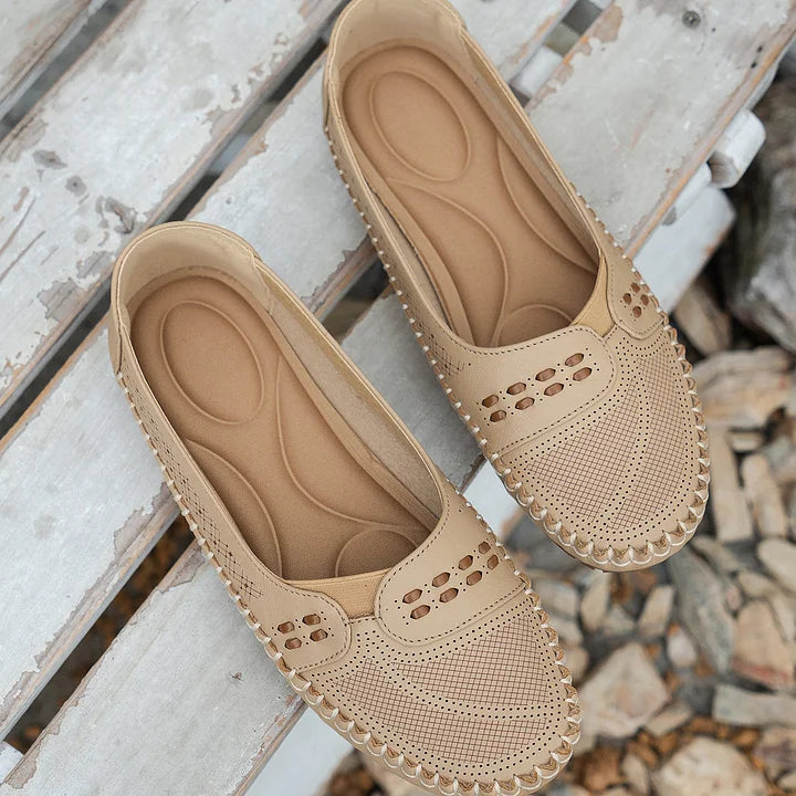 Benedikte | Dame Perforerede Komfort Slip On Loafers