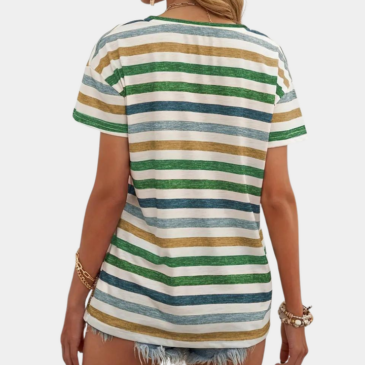 Lovise | Afslappet Og Stilfuld T-Shirt Med Striber