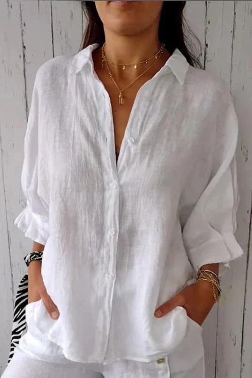 Marie | Stilfuld Casual Skjorte med Knapper