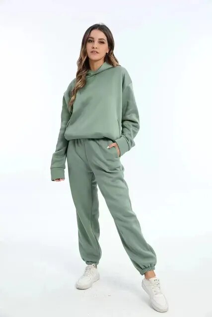 Jasmin | Dame Komfortabelt Hoodie Sæt Med Bukser