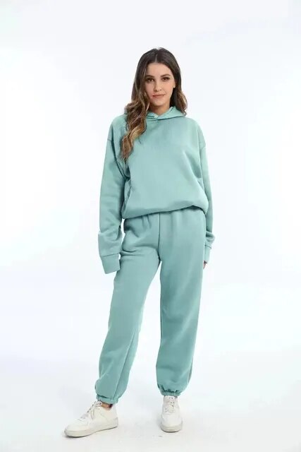 Jasmin | Dame Komfortabelt Hoodie Sæt Med Bukser