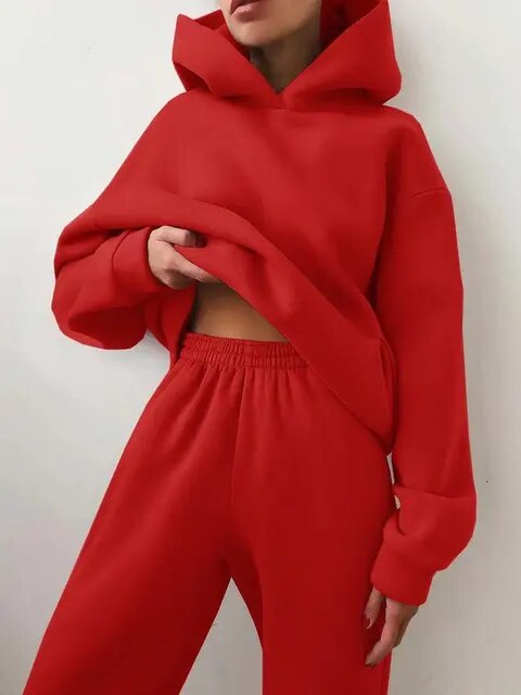 Jasmin | Dame Komfortabelt Hoodie Sæt Med Bukser