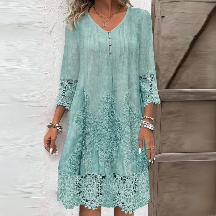 Ester | Dame Vintage Blondekant Løs Kjole