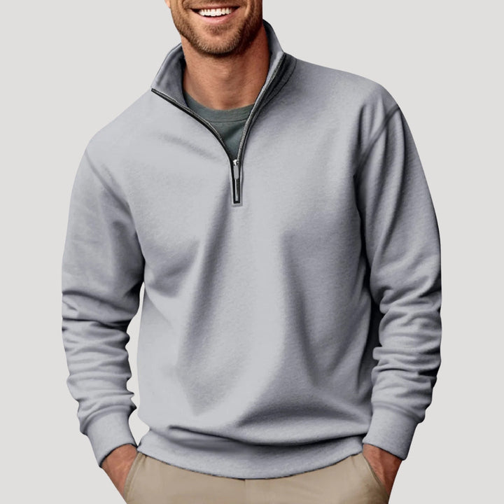 Johan | Herre Klassisk Lynlås Langærmet Sweatshirt