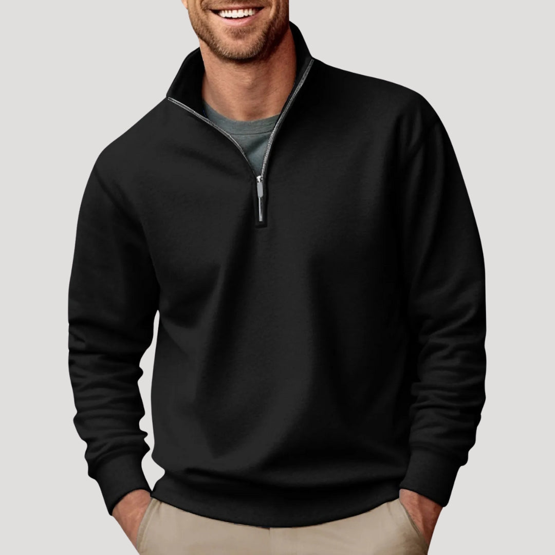 Johan | Herre Klassisk Lynlås Langærmet Sweatshirt