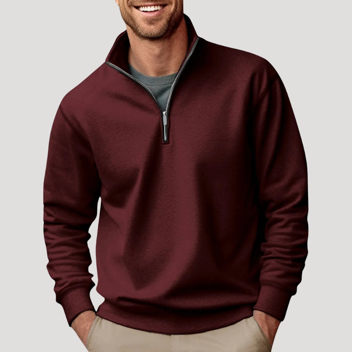 Johan | Herre Klassisk Lynlås Langærmet Sweatshirt