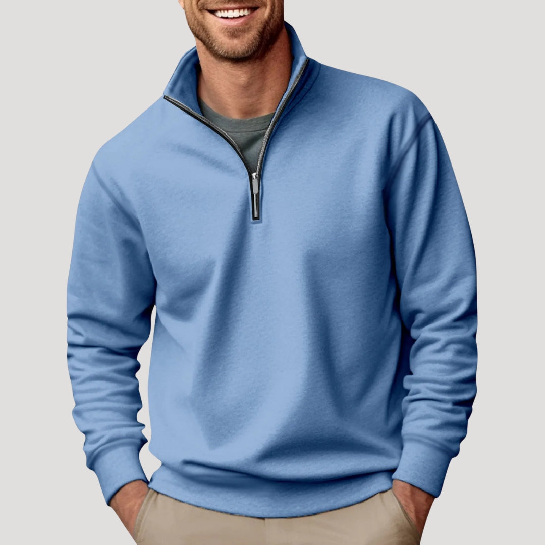 Johan | Herre Klassisk Lynlås Langærmet Sweatshirt