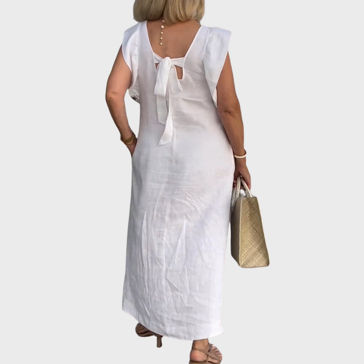 Stine | Dame Ærmeløs Lomme Maxi Casual Kjole