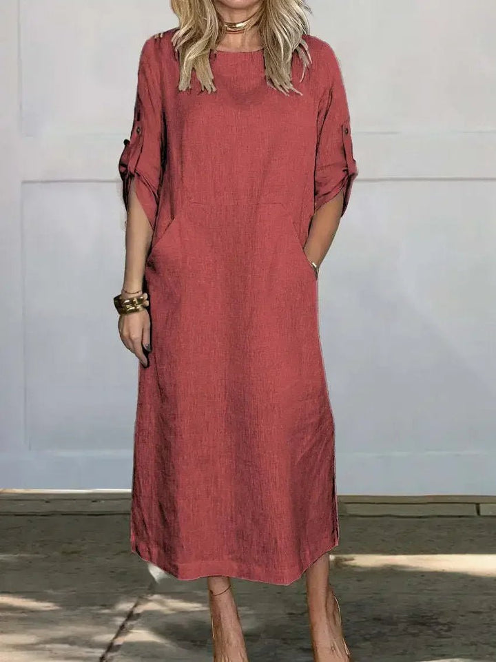 Lea | A-Line Kjole Løs Pasform Luftig Elegant Midi