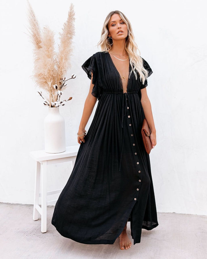 Clara | Boho Maxi Kjole V-udskæring Wrap Style Sommer