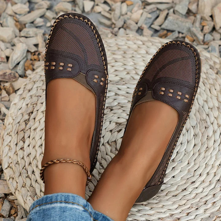 Benedikte | Dame Perforerede Komfort Slip On Loafers