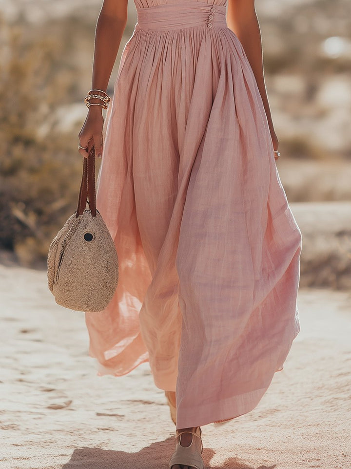Isabella | Dame Boho Hæklede Halter Maxi Kjole