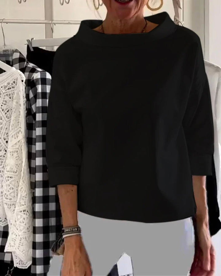 Ella | Dame Cowl Neck 3/4 Ærme Casual Bluse