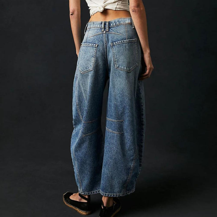 Ida | Dame Højtaljede Barrel-Leg Jeans Afslappet Pasform