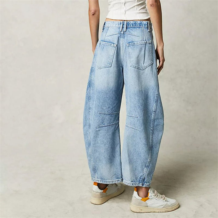Ida | Dame Højtaljede Barrel-Leg Jeans Afslappet Pasform