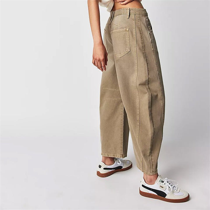 Ida | Dame Højtaljede Barrel-Leg Jeans Afslappet Pasform