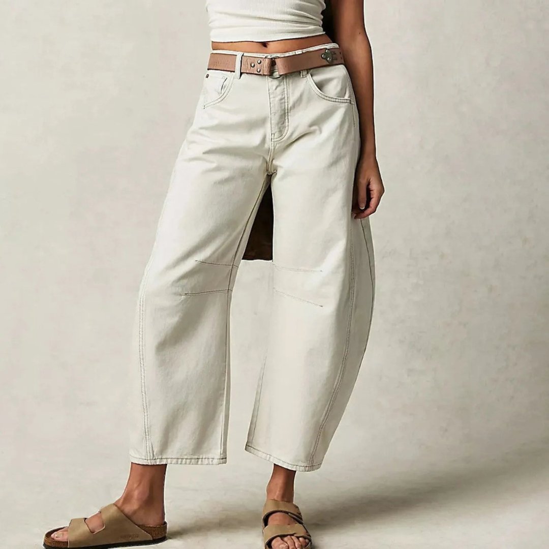 Ida | Dame Højtaljede Barrel-Leg Jeans Afslappet Pasform