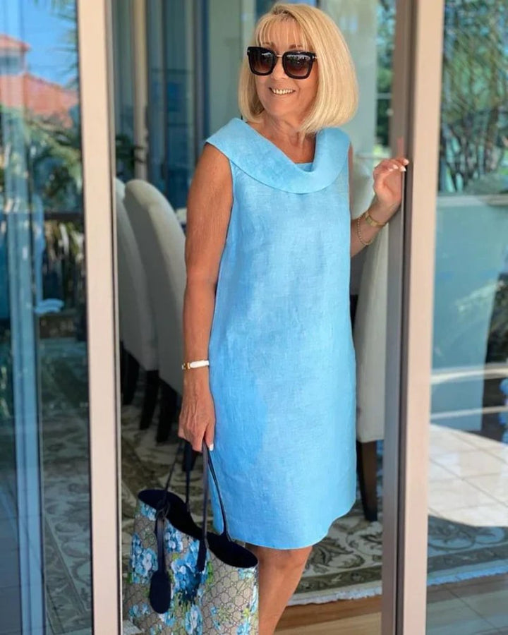 Karla | Dame Let Ærmeløs Sommerkleid med Elegant Halsudskæring
