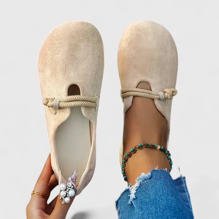 Ida | Dame Loafers Rund Tå Reb Detalje Slip-On Flade Sko