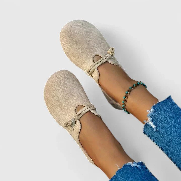 Ida | Dame Loafers Rund Tå Reb Detalje Slip-On Flade Sko