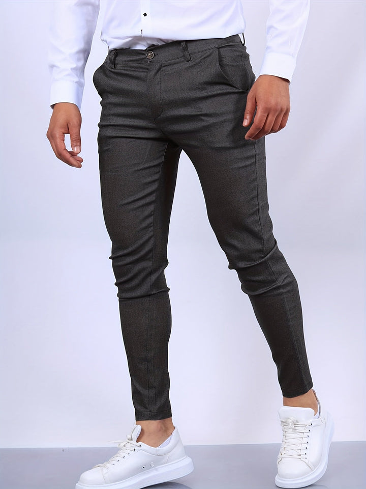 Lorentz | Herrebukser i slim fit med knaplukning