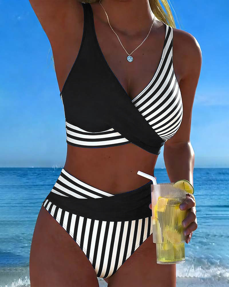 EVA™ | Bikinisæt med Stribet Tryk