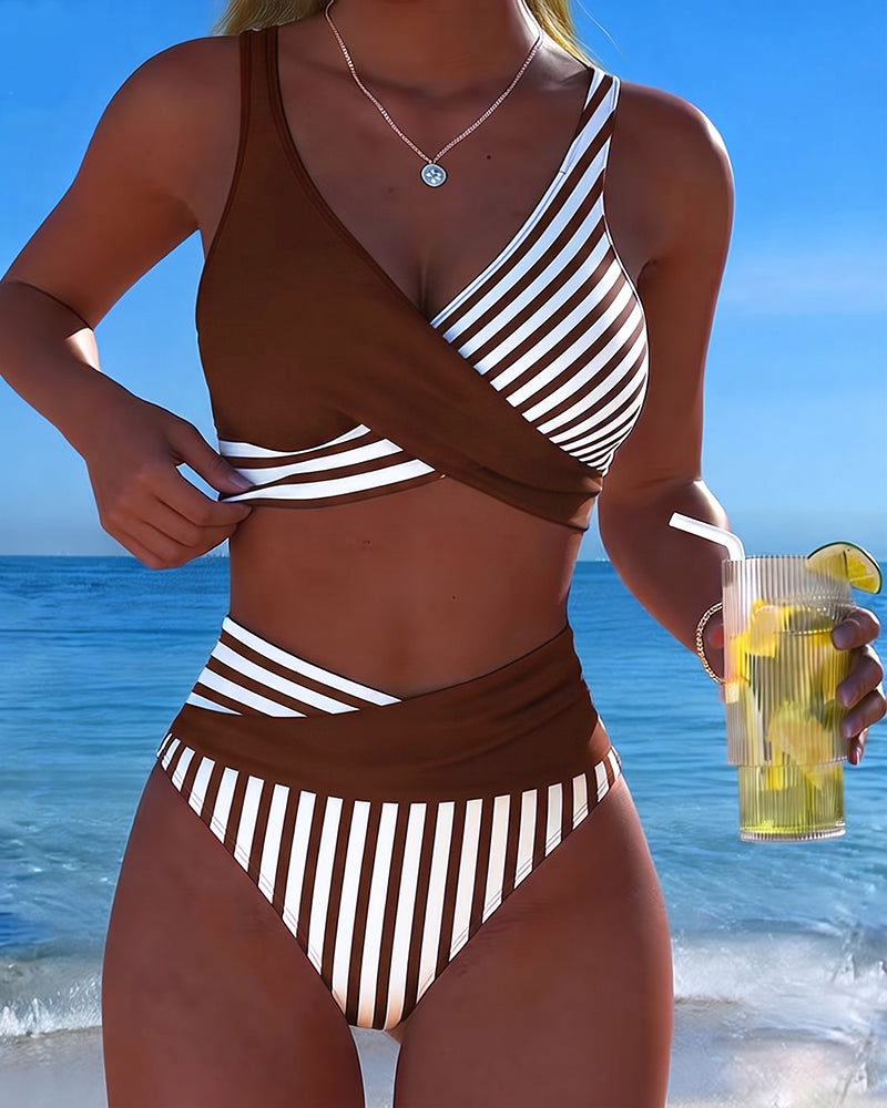 EVA™ | Bikinisæt med Stribet Tryk