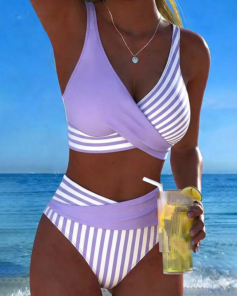 EVA™ | Bikinisæt med Stribet Tryk