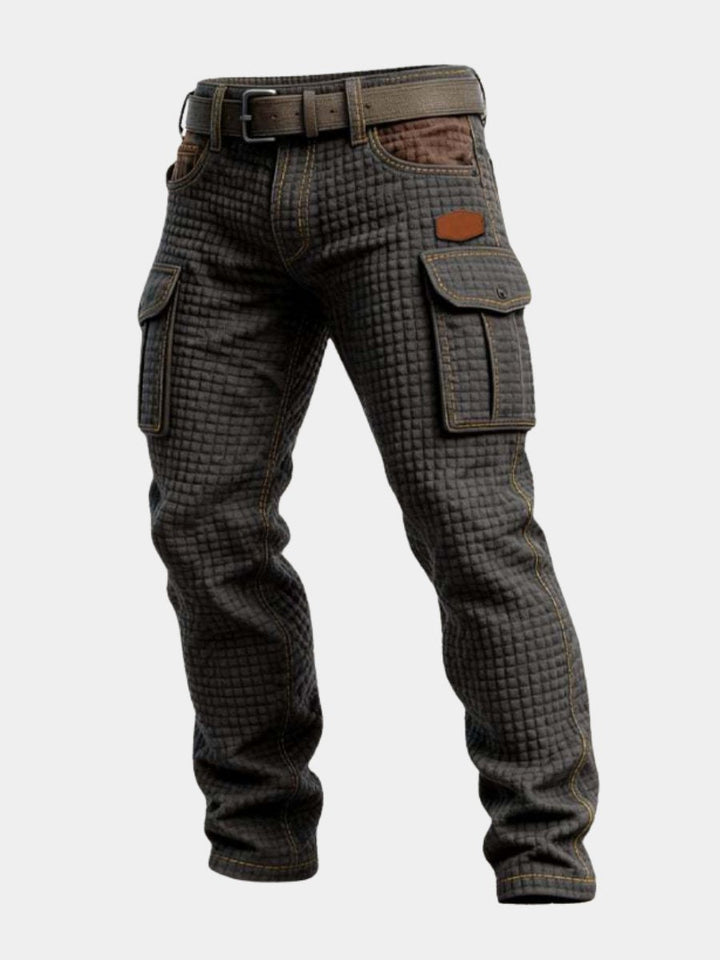 Sebastian | Herrebukser Slim Fit Cargo Strukturmønster Sidelommer