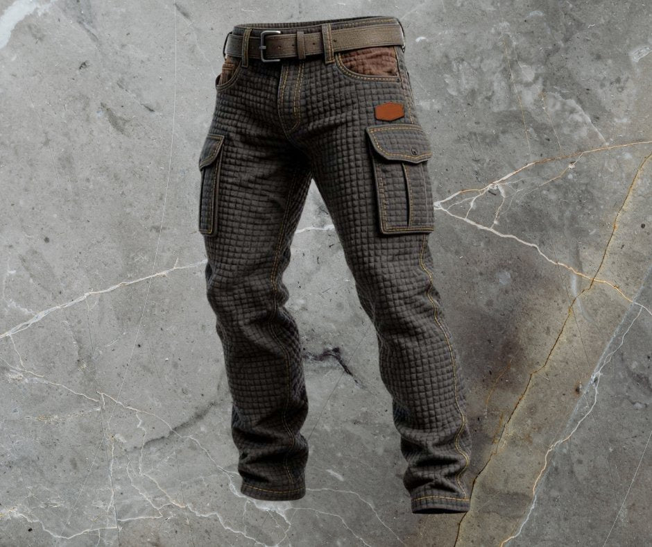 Sebastian | Herrebukser Slim Fit Cargo Strukturmønster Sidelommer