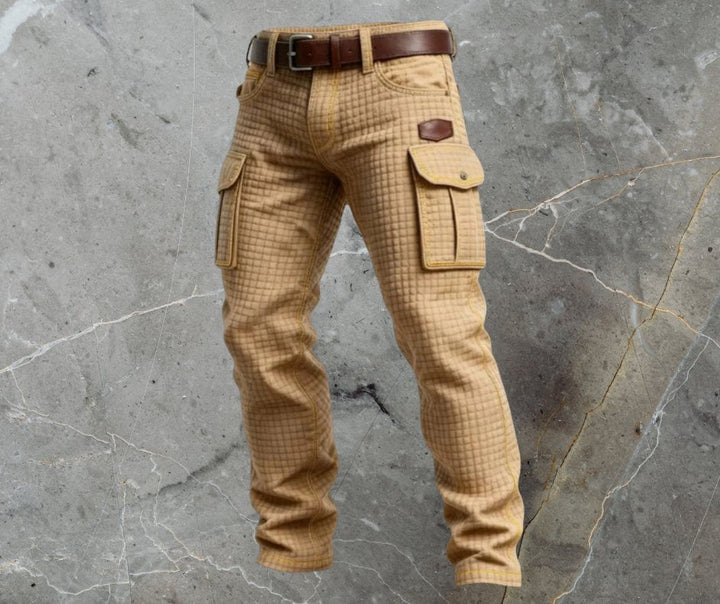 Sebastian | Herrebukser Slim Fit Cargo Strukturmønster Sidelommer
