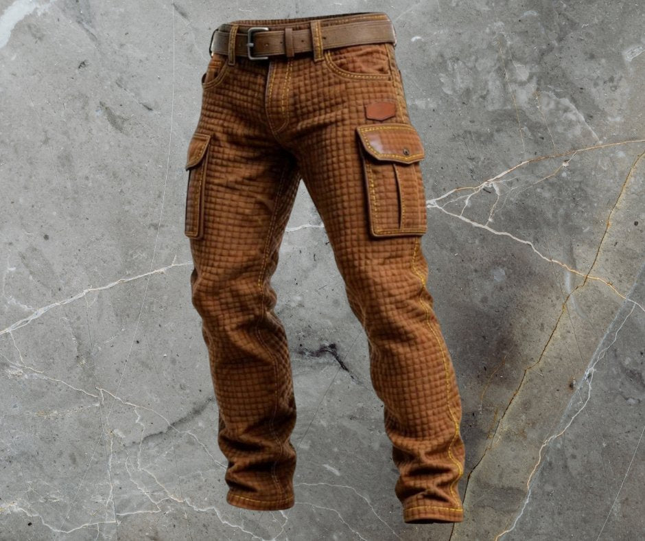 Sebastian | Herrebukser Slim Fit Cargo Strukturmønster Sidelommer