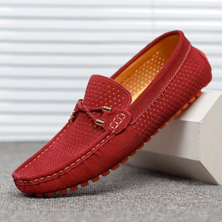 William | Herreloafers Perforeret Ruskind Slip-On Sommer