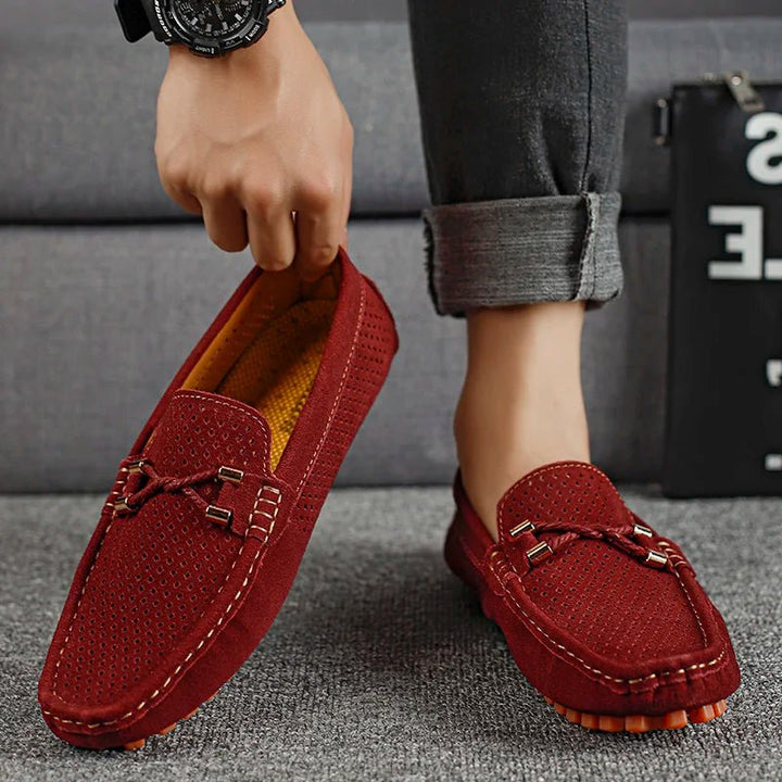 William | Herreloafers Perforeret Ruskind Slip-On Sommer