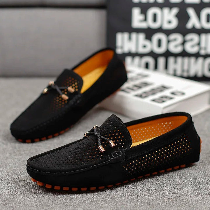 William | Herreloafers Perforeret Ruskind Slip-On Sommer